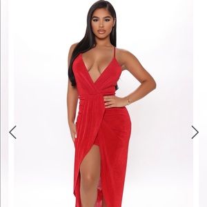 Red sexy midi dress from fashion nova!